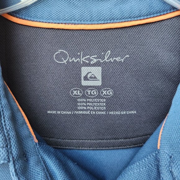 Quiksilver Mens Blue Polo Shirt XL Polyester Casual Wear - Picture 2 of 2